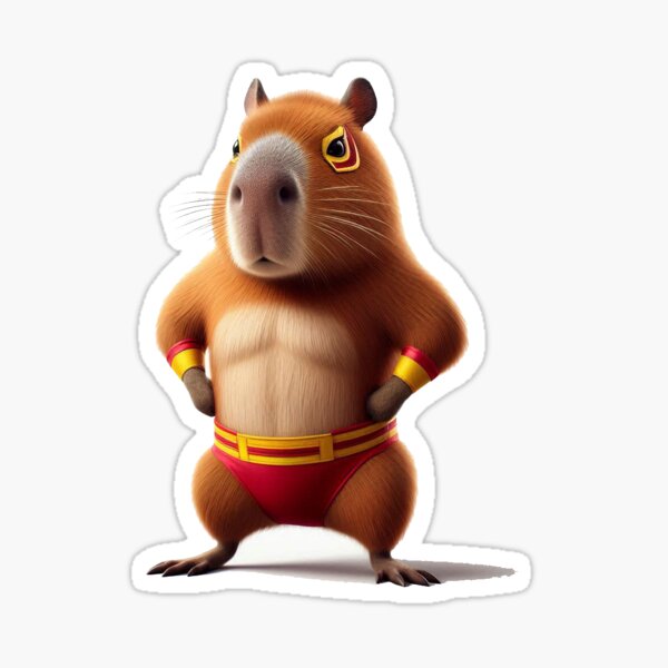 Capybara Wrestler Sticker