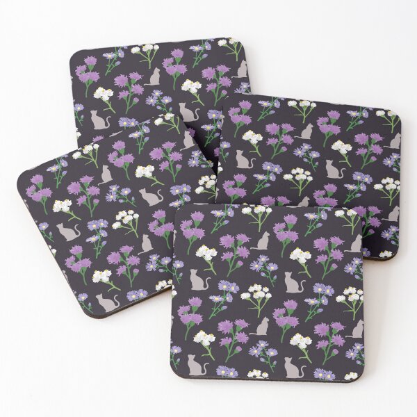 Item preview, Michigan Cat-safe Native Flowers Dark Background designed and sold by ShannonSArtwork.