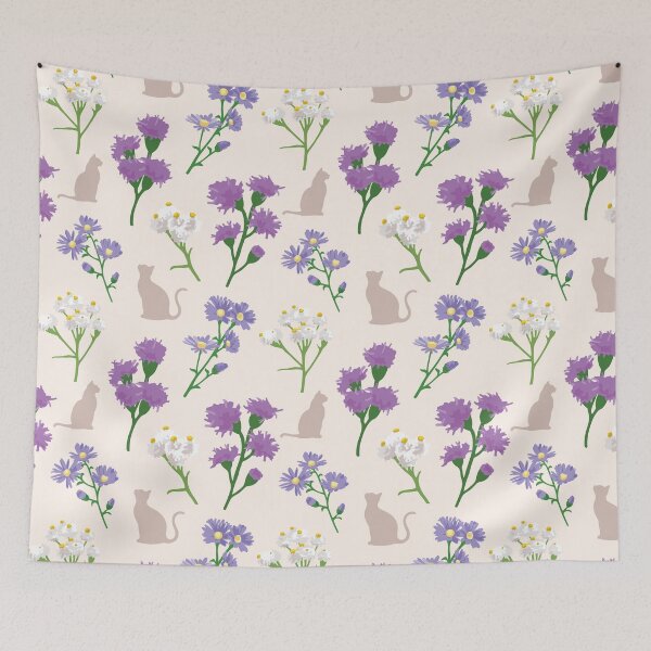 Item preview, Michigan Cat-safe Native Flowers Light Background designed and sold by ShannonSArtwork.