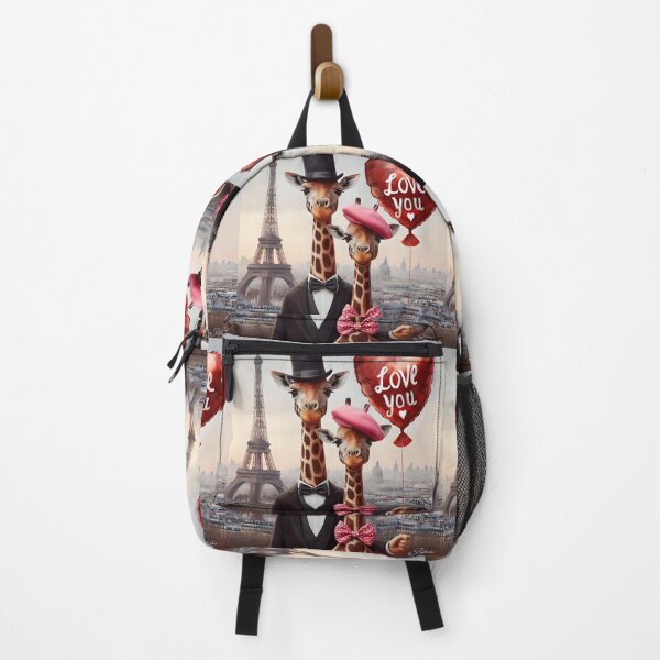 Item preview, Whimsical Romantic Giraffes in Hats Holding Red Heart Balloon that reads I Love You designed and sold by Yogibear & Rachelle .