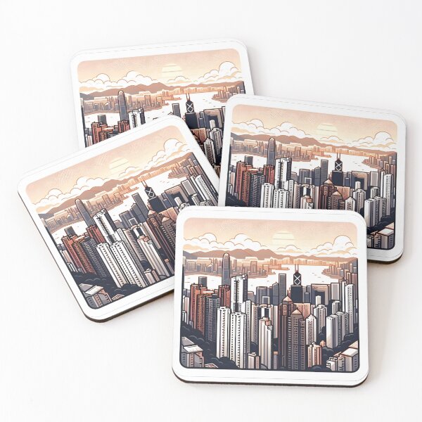Item preview, Hong Kong City Bay Illustration Sticker designed and sold by LoveLabDesign.