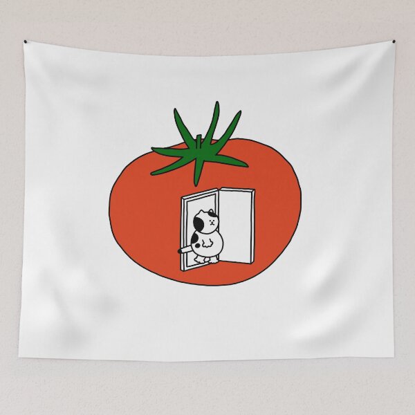 Item preview, a Cat walking through the door on the tomato designed and sold by superbaechoo.
