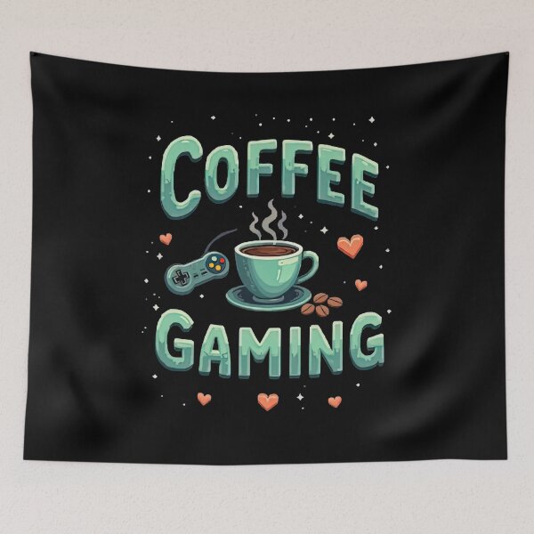 Item preview, Coffee and Gaming Love - Retro Pixel Art for Gamers designed and sold by ai1art.