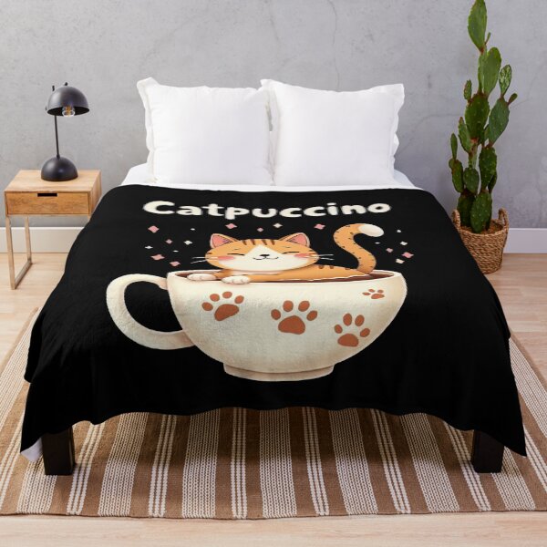 Item preview, Adorable Catpuccino Design – Cute Cat in Coffee Cup with Paw Prints designed and sold by ai1art.