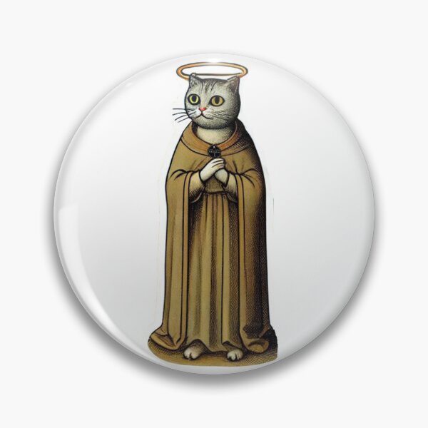 Artikel-Vorschau von Lustige mittelalterliche Kunst eines Heiligen Katze Priester Mönch mit einem Halo, designt und verkauft von GarStopmotion.