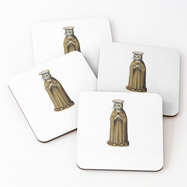 Item preview, Funny medieval art of a Holy cat Priest monk with a Halo designed and sold by GarStopmotion.