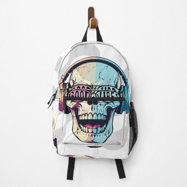 Item preview, Good Vibes Only - Happy Skull Vibing with Headphones designed and sold by erkabees.