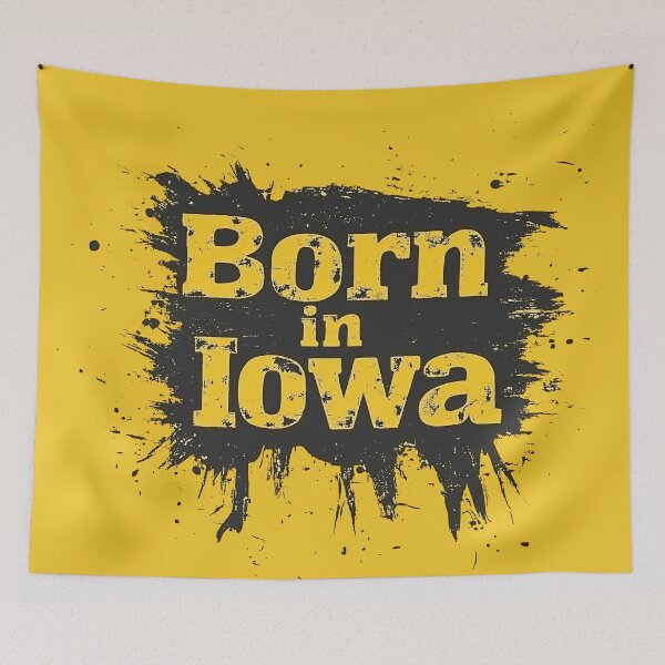 Item preview, Letrero rústico amarillo clásico "Nacido en Iowa" designed and sold by OriginalBeerCat.