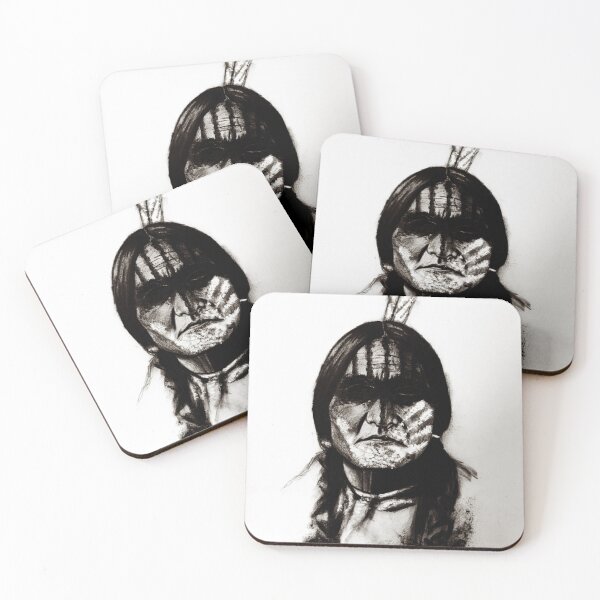 Item preview, Native American Abstract Charcoal Portrait Drawing designed and sold by Sascha  Schürz.