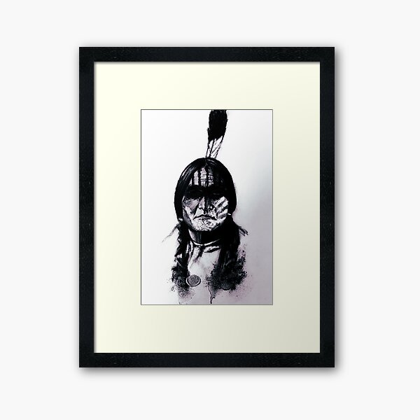 Item preview, Native American Abstract Charcoal Portrait Drawing designed and sold by Sascha  Schürz.