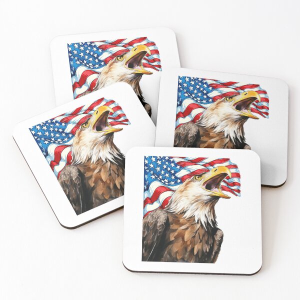 Item preview, Angry American Bald Eagle with American Flag background designed and sold by AmericaFreedom.