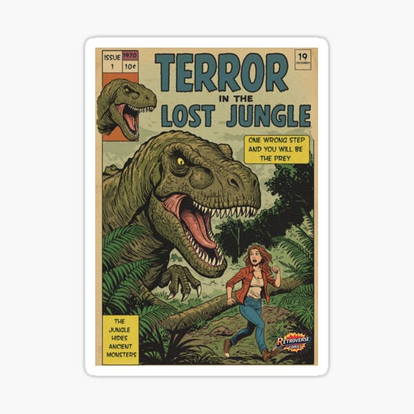 Item preview, Prehistoric Jungle Adventure Comic Poster designed and sold by JonelleTshirts.
