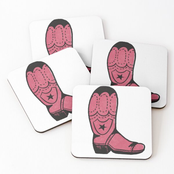 Item preview, Simple Western Cowboy Boot Illustration - Pink & Black designed and sold by Alison Inwood.