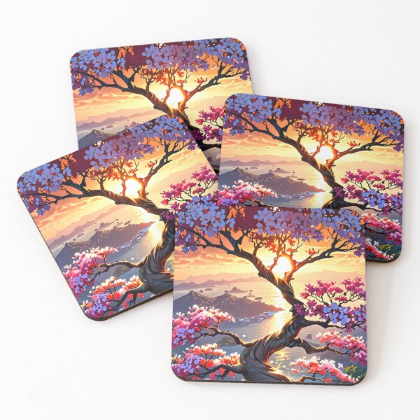 Item preview, Beautiful Cherry Blossom Tree Sunset Scenery Anime Style designed and sold by Landscape-Anime.