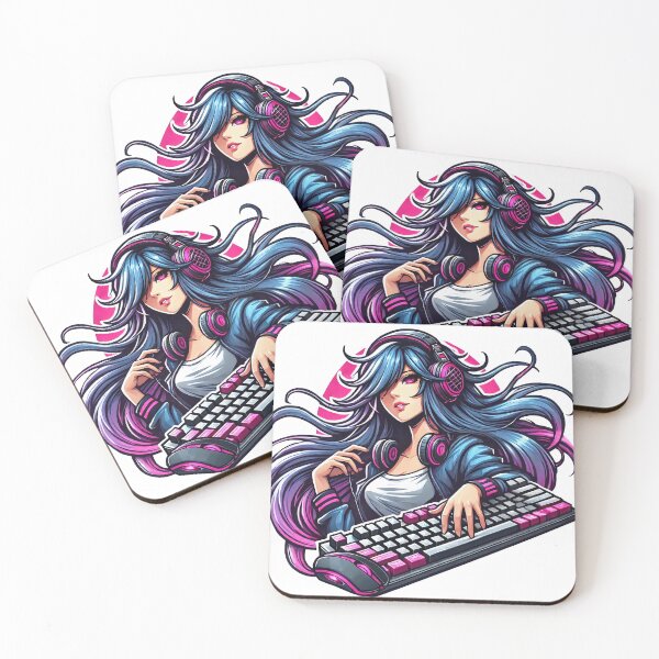 Item preview, Anime/Manga, Woman with Keyboard and Mouse, We Love Video Games 1 designed and sold by Salimgor Hangaround Music.