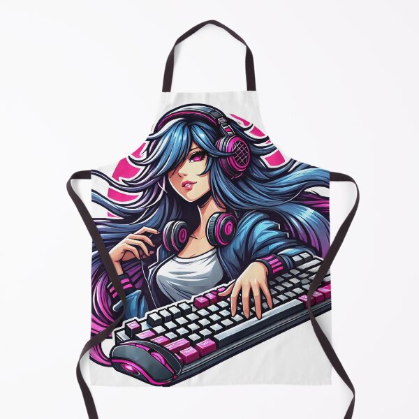 Item preview, Anime/Manga, Woman with Keyboard and Mouse, We Love Video Games 1 designed and sold by Salimgor Hangaround Music.