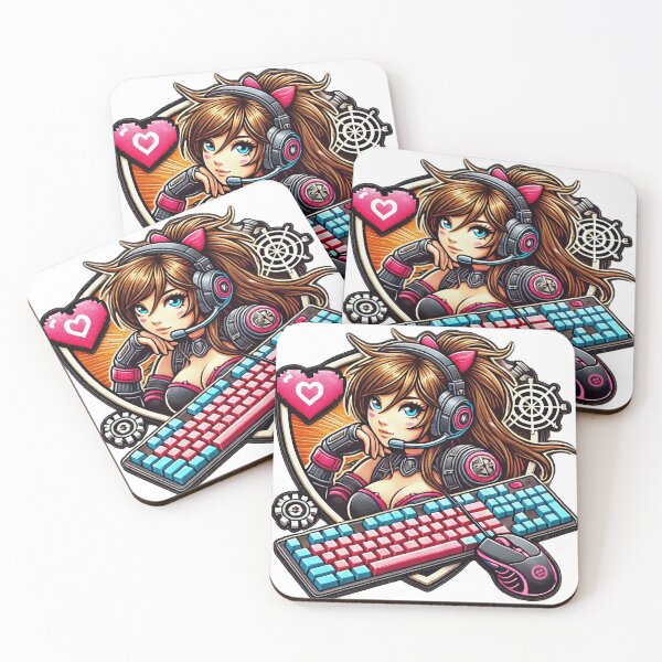 Item preview, Anime/Manga, Woman with Keyboard and Mouse, Heart, We Love Video Games designed and sold by Salimgor Hangaround Music.