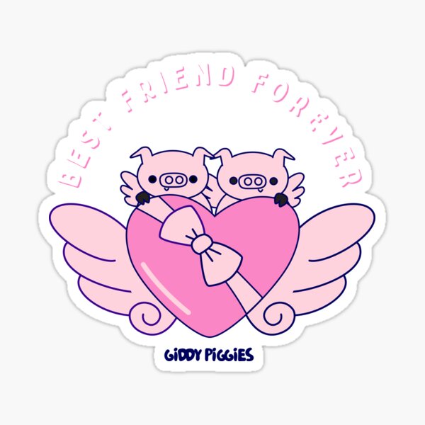 Giddy Piggies Best Friend Forever Sticker