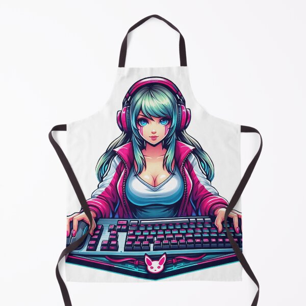 Item preview, Anime/Manga style, Woman with keyboard and mouse, We love video games 2 designed and sold by Salimgor Hangaround Music.