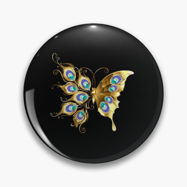 Item preview, Gold butterfly with peacock feathers designed and sold by Blackmoon9.