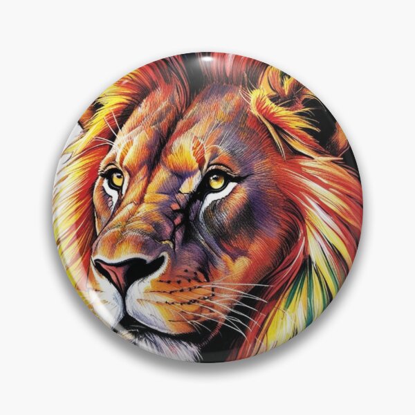 Item preview, Rainbow Lion Colorful King Majestic Mane Pride of Colors Lion in Technicolor designed and sold by TolgaSal.