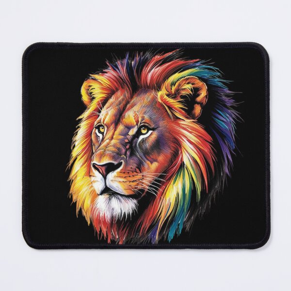 Item preview, Rainbow Lion Colorful King Majestic Mane Pride of Colors Lion in Technicolor designed and sold by TolgaSal.