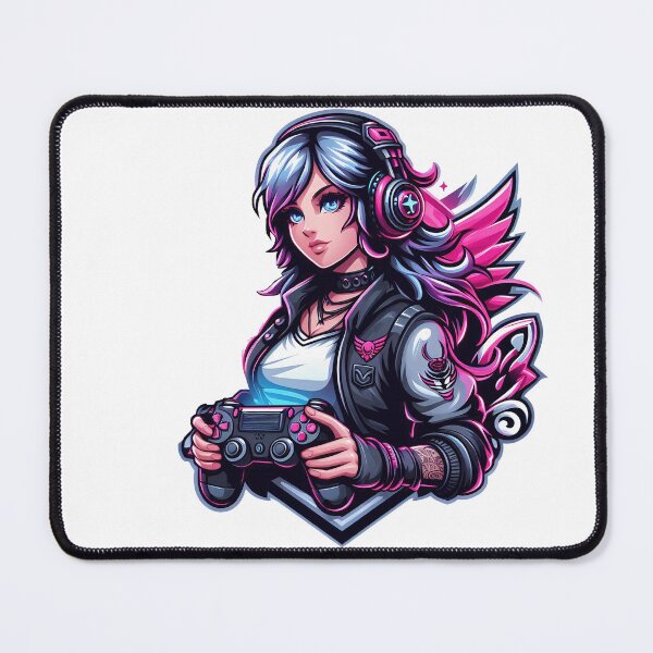 Item preview, Anime/Manga Art, Woman with Controller, Gamepad, Wings, We Love Video Games designed and sold by Salimgor Hangaround Music.
