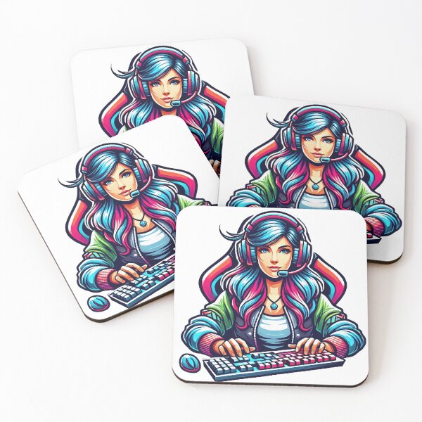 Item preview, Woman with keyboard and mouse, We love video games 3 designed and sold by Salimgor Hangaround Music.