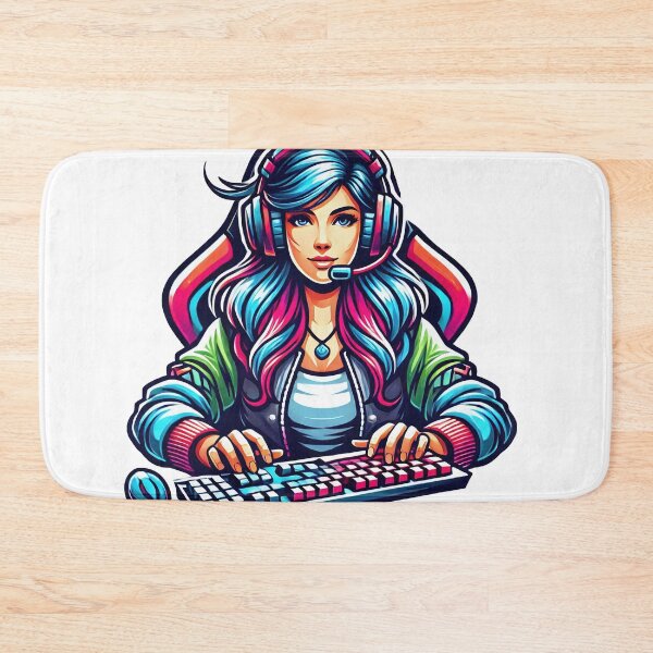 Item preview, Woman with keyboard and mouse, We love video games 3 designed and sold by Salimgor Hangaround Music.