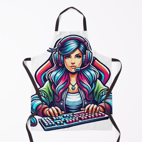 Item preview, Woman with keyboard and mouse, We love video games 3 designed and sold by Salimgor Hangaround Music.