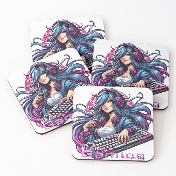 Item preview, Anime/Manga, Woman with Keyboard and Mouse, We Love Video Games Lettering designed and sold by Salimgor Hangaround Music.