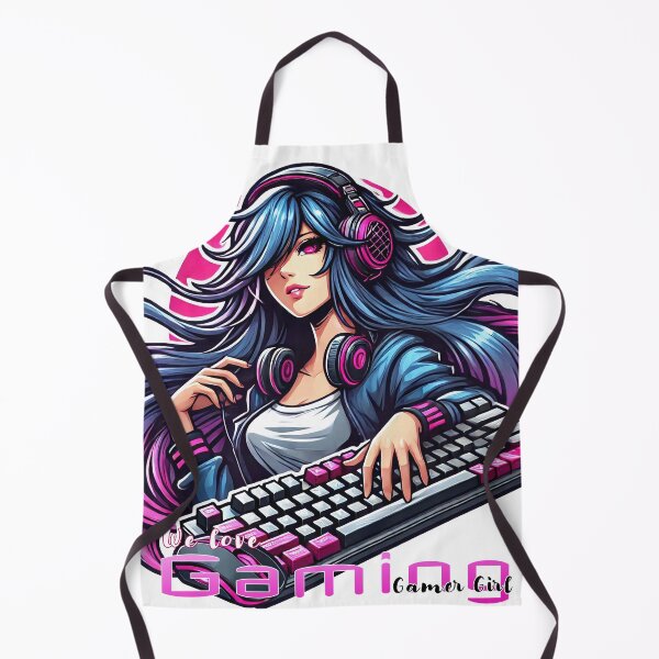 Item preview, Anime/Manga, Woman with Keyboard and Mouse, We Love Video Games Lettering designed and sold by Salimgor Hangaround Music.