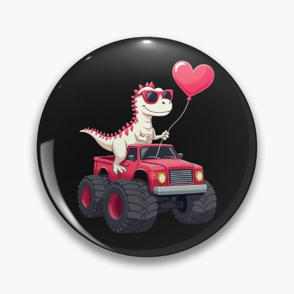Item preview, Dino Monster Truck Heart Balloon designed and sold by Alex Songs.
