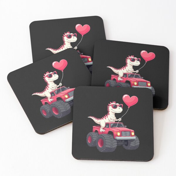 Item preview, Dino Monster Truck Heart Balloon designed and sold by Alex Songs.