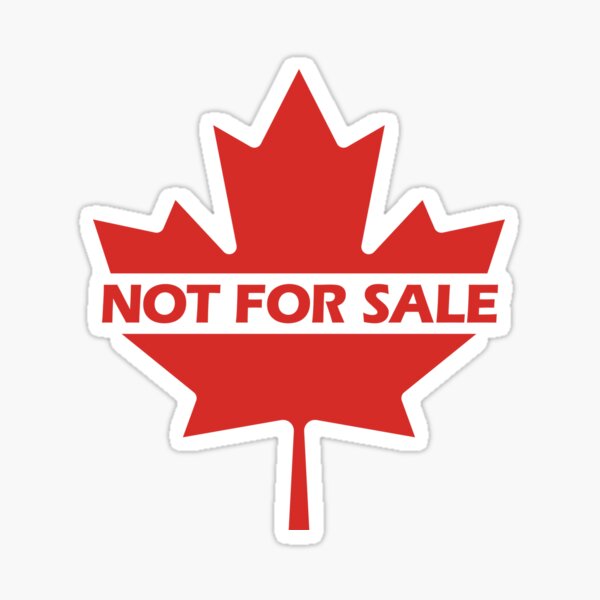 Aperçu de l'œuvre Le Canada n’est pas à vendre – Motif audacieux de la feuille d’érable rouge créée et vendue par Prints-N-Tees.
