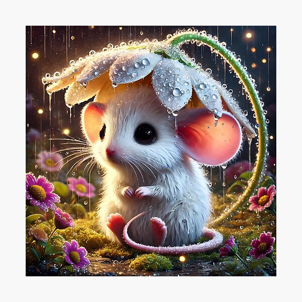 Item preview, White Mouse in the Rain designed and sold by Astralia.