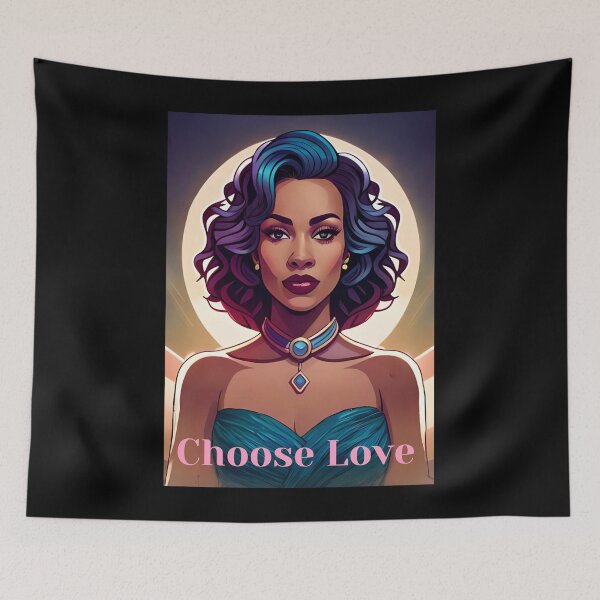 Item preview, Glam Girl Power Choose Love Affirmation Purple Hair Beautiful  designed and sold by Melan Designs.