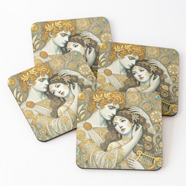 Item preview, Eternal Golden Embrace: Romantic Klimt Inspired Art Print designed and sold by Yves Artico.