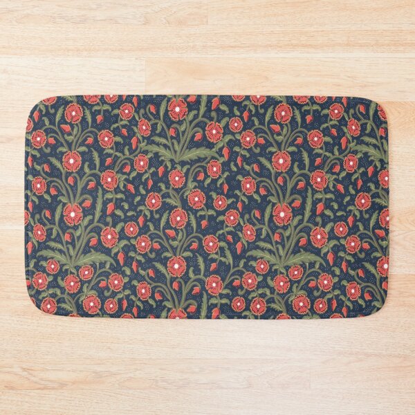 Item preview, Flowers - red-green botanical arabesque with dots designed and sold by colorofmagic.