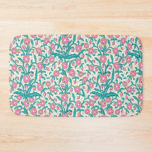 Item preview, Flowers - pink-green botanical arabesque with dots designed and sold by colorofmagic.