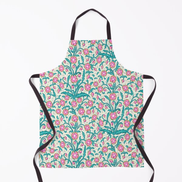 Item preview, Flowers - pink-green botanical arabesque with dots designed and sold by colorofmagic.