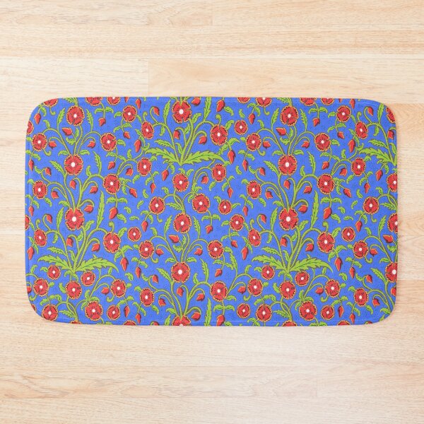 Item preview, Flowers - red-blue botanical arabesque with dots designed and sold by colorofmagic.