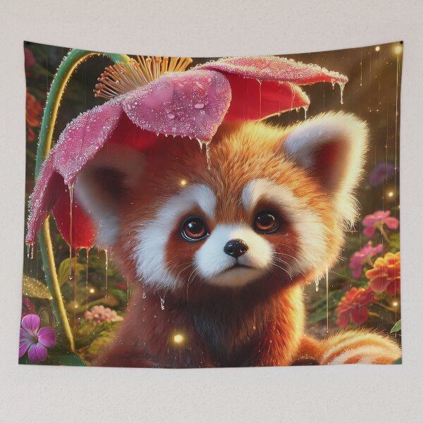 Item preview, Red Panda in the Rain designed and sold by Astralia.