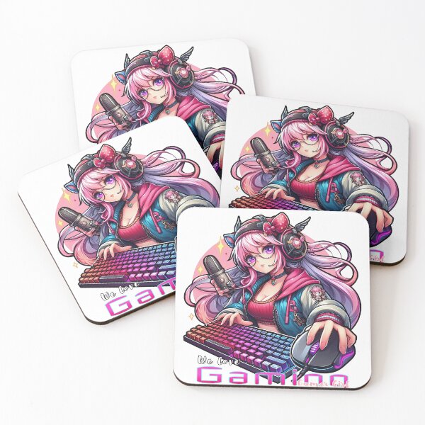 Item preview, Anime/Manga, Woman with Keyboard and Mouse, We Love Video Games Lettering designed and sold by Salimgor Hangaround Music.