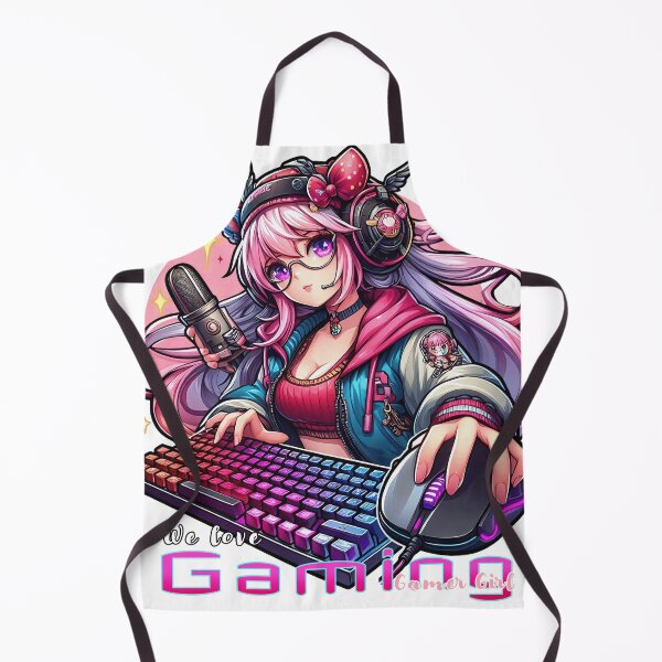 Item preview, Anime/Manga, Woman with Keyboard and Mouse, We Love Video Games Lettering designed and sold by Salimgor Hangaround Music.