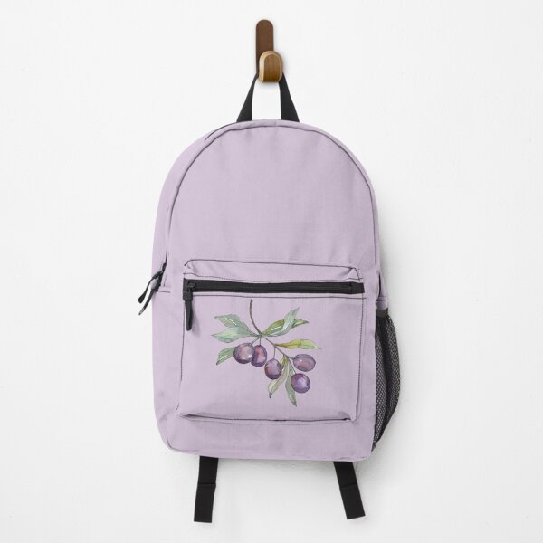 Item preview, purple Olive twig with leaves watercolor designed and sold by EmeraldeaArt.
