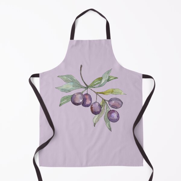 Item preview, purple Olive twig with leaves watercolor designed and sold by EmeraldeaArt.