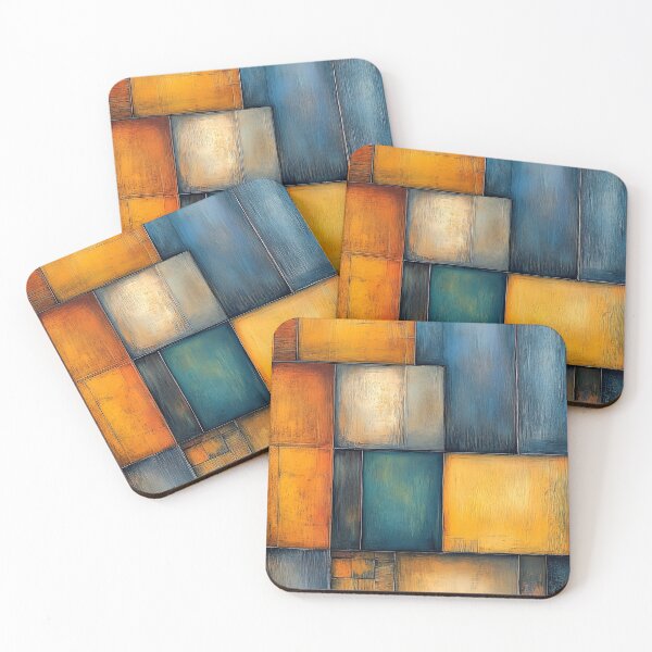 Item preview, Modern Grid Harmony - Abstract Color Block Art designed and sold by TheSillySartor.