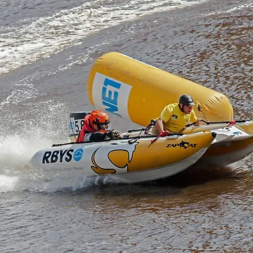 Artwork thumbnail, High-Speed Inflatable Boat Racing by David Patterson