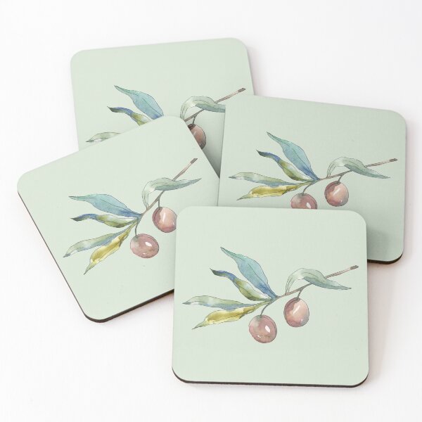 Item preview, Olive twig with leaves watercolour designed and sold by EmeraldeaArt.